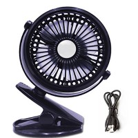 5-inch Mini Portable Clip Cooling Fans Rechargeable Battery/USB Operated Clip on Mini Desk USB Fan for Home Office Baby Stroller Car Laptop Computer Camping Small Personal Quiet Table Clip Fan - B073S2NC28